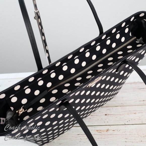 NWT Kate Spade K6844 Shore Street  Margareta Zip Top Tote in Polka Dot - Picture 8 of 10